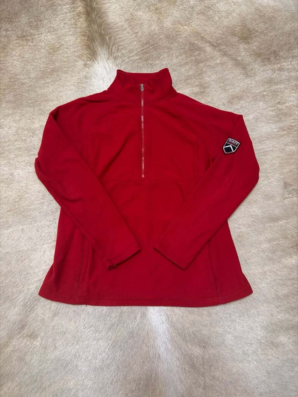 Chaps Sport Red Quarter-Zip Fleece Pullover Size Medium